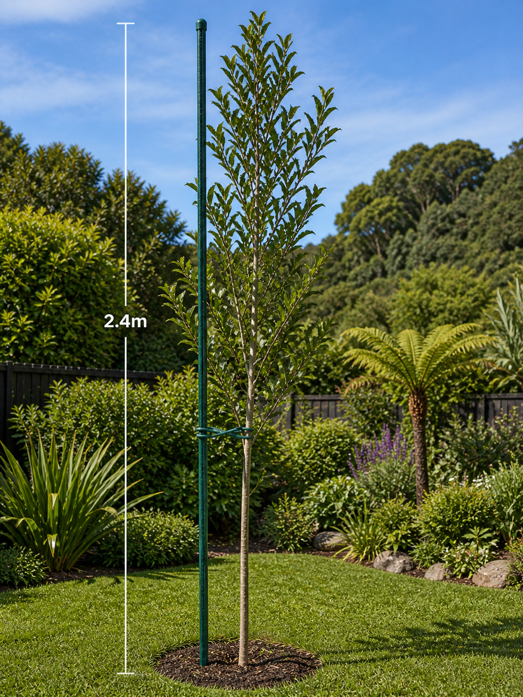 2.4m x 20mm Plastic Coated Steel Garden Stake