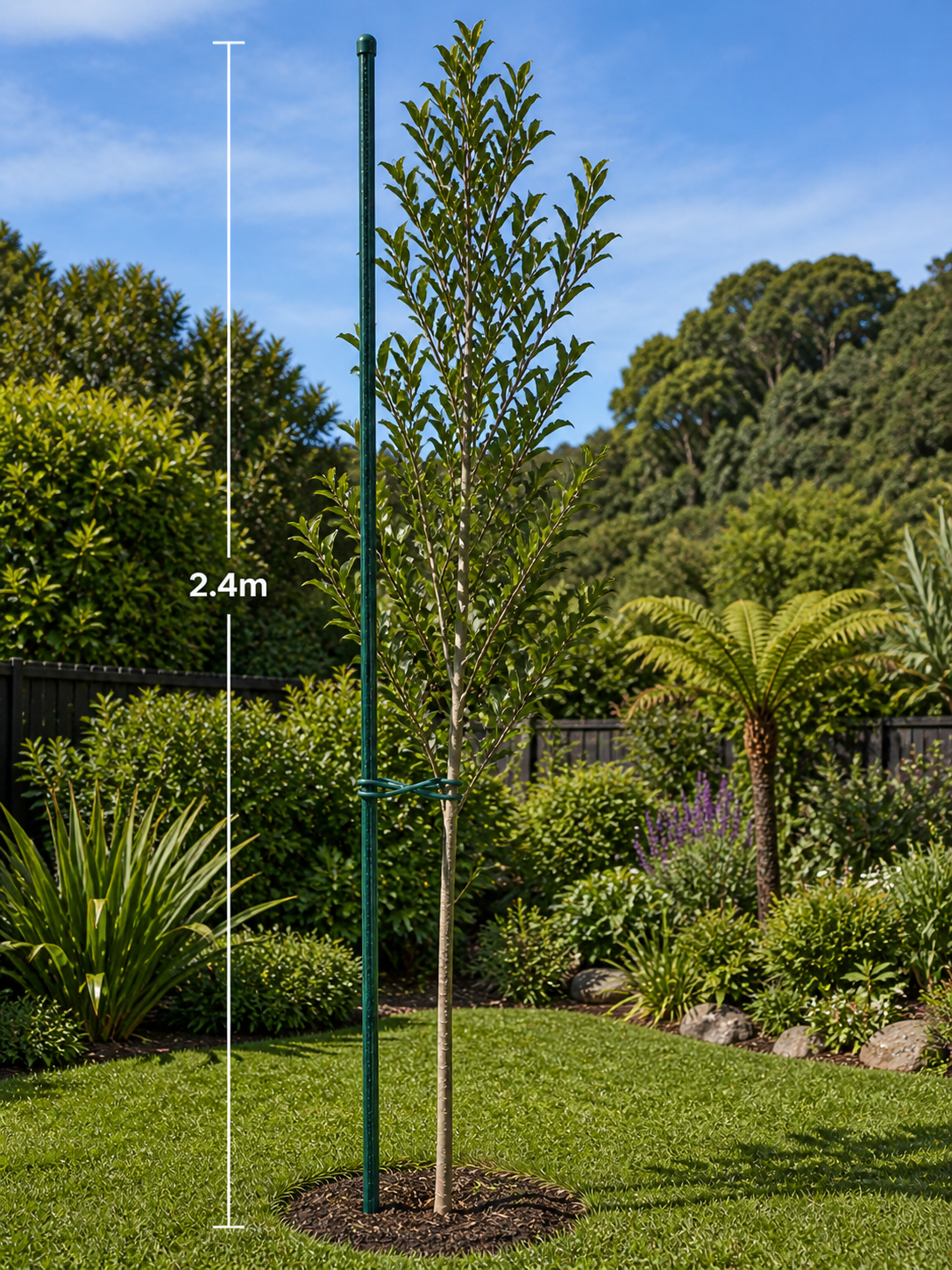 2.4m x 20mm Plastic Coated Steel Garden Stake