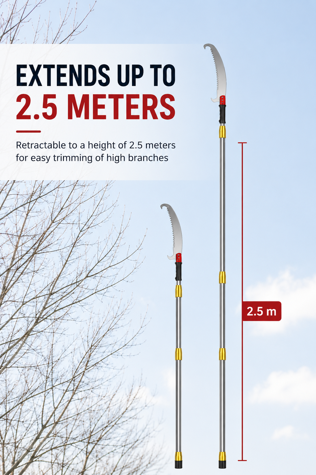 Extendable Pole Saw 2.5m